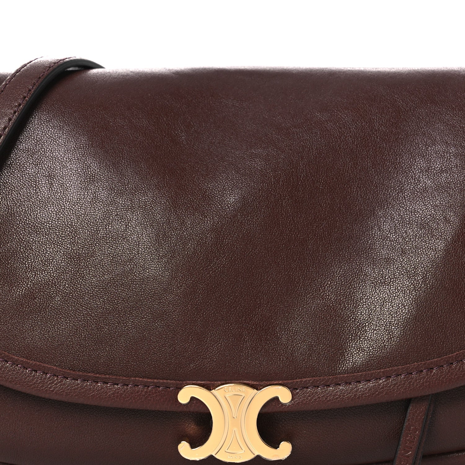 Celine Supple Shiny Lambskin Little Halfmoon Soft Triomphe Brick 14 of 22