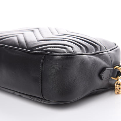 Gucci Calfskin Matelasse Medium GG Marmont Chain Shoulder Bag Black 9 of 9