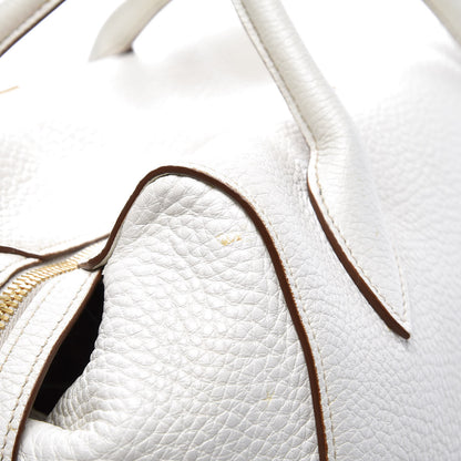 Prada Vitello Daino Medium Top Handle Bag White 10 of 13