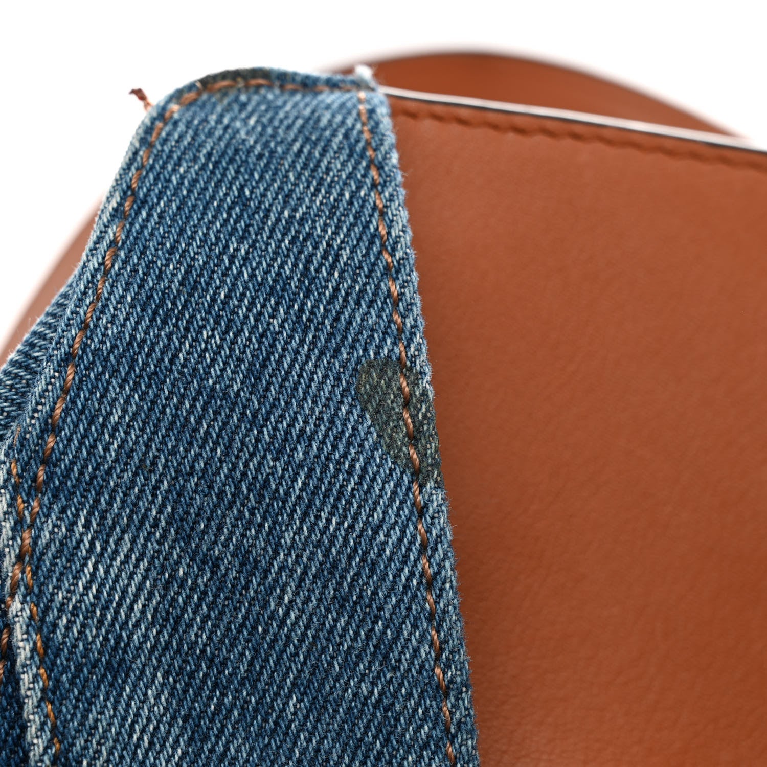 Loewe Calfskin Denim Small Hammock Shoulder Bag Blue Tan 12 of 13