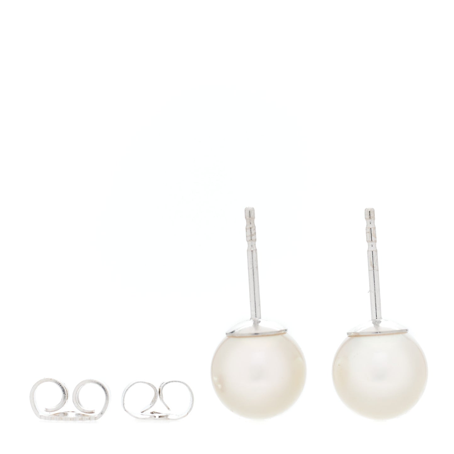 18K White Gold Akoya Pearl 7.5-8mm Stud Earrings