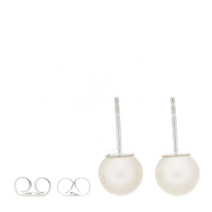 Mikimoto 18K White Gold Akoya Pearl 7.5-8mm Stud Earrings 3 of 4