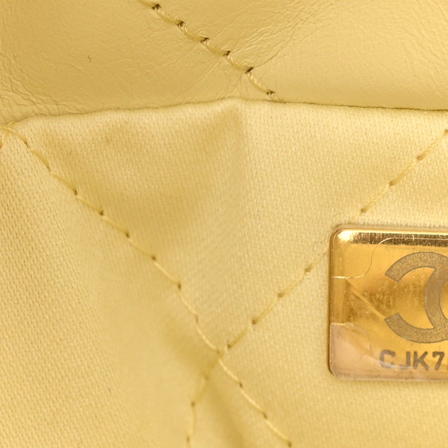Shiny Calfskin Quilted Mini Chanel 22 Light Yellow
