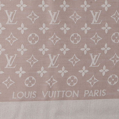 Louis Vuitton Silk Wool Monogram Denim Shawl Rose 4 of 5