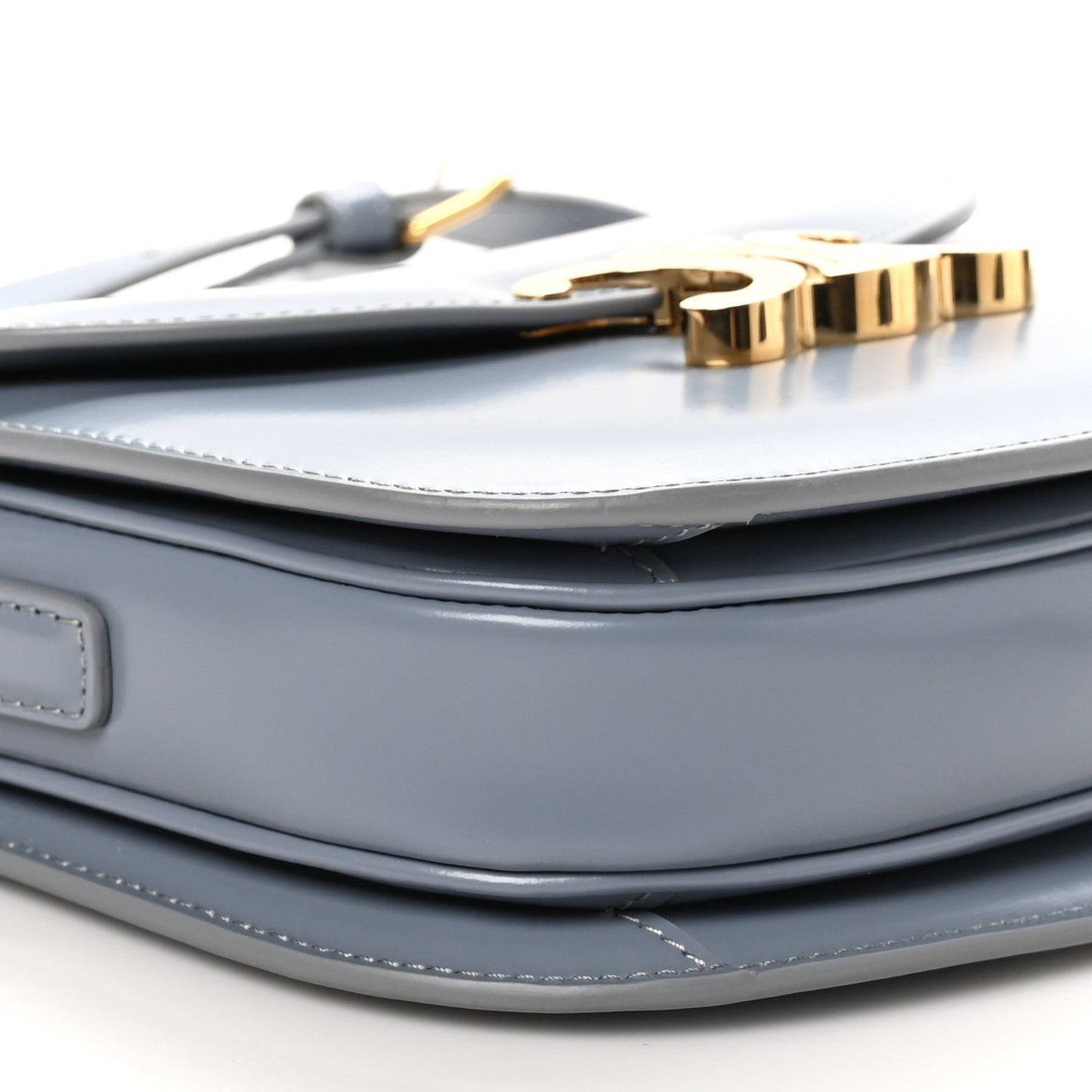 Shiny Calfskin Teen Besace Blue Grey