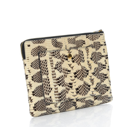 Celine Watersnake Clutch Pouch Black White 3 of 7