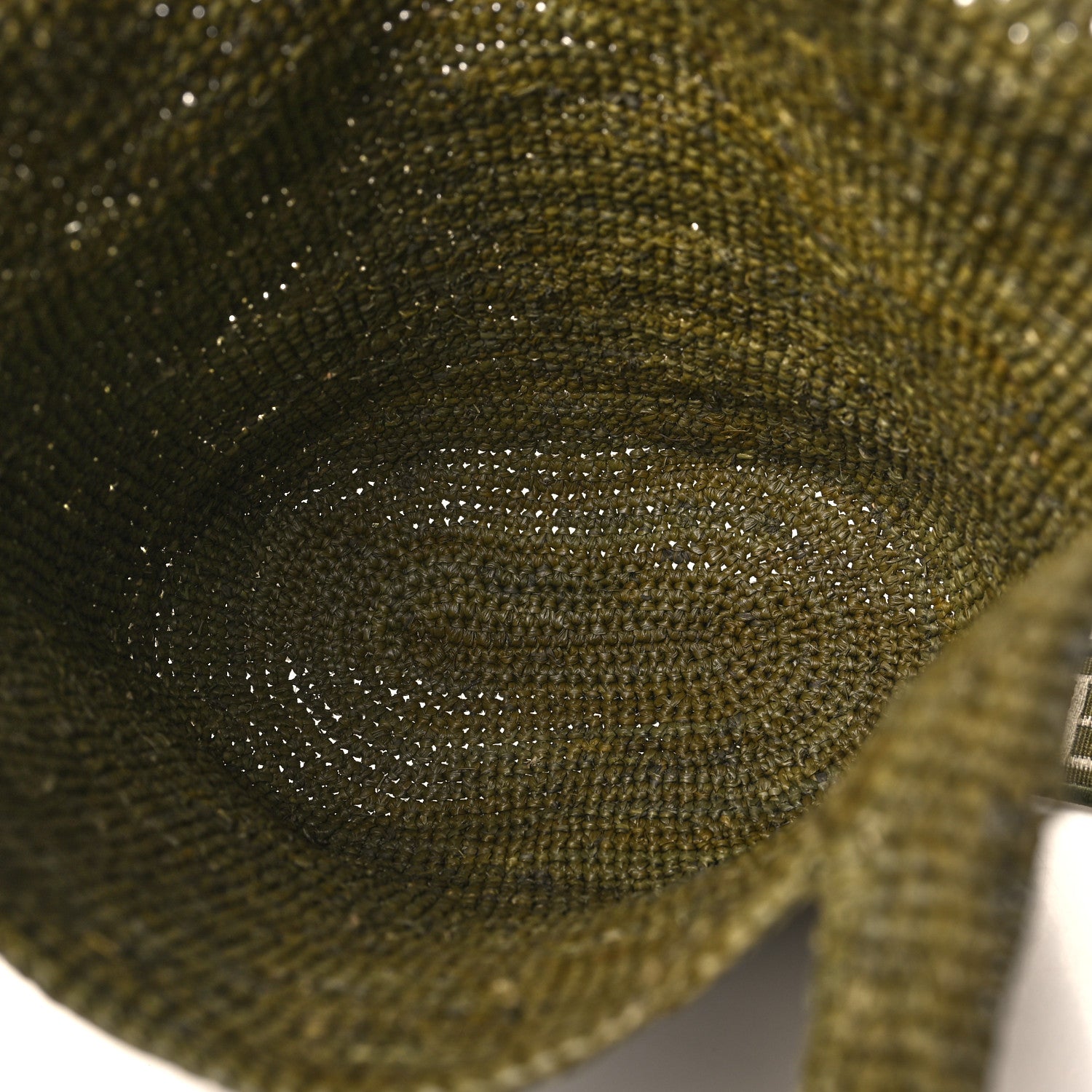 Loewe Raffia Mini Slit Tote Bag Natural Olive 5 of 10