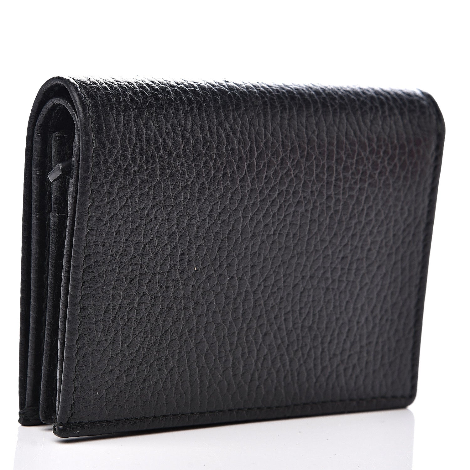 Gucci Pebbled Calfskin GG Marmont Card Case Black 2 of 7