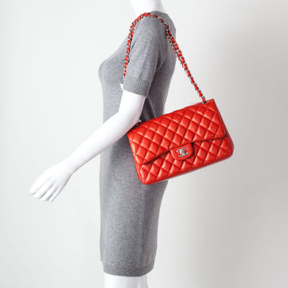Chanel Lambskin Jumbo Double Flap Red 2 of 10