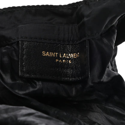 Saint Laurent Calfskin Nylon Heart Foldable Tote Bag Black 7 of 12