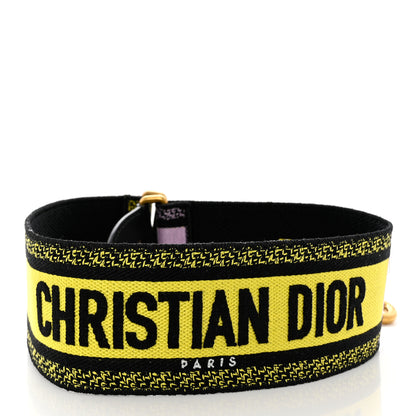 Christian Dior Canvas Embroidered Shoulder Strap Fuchsia Yellow 2 of 5