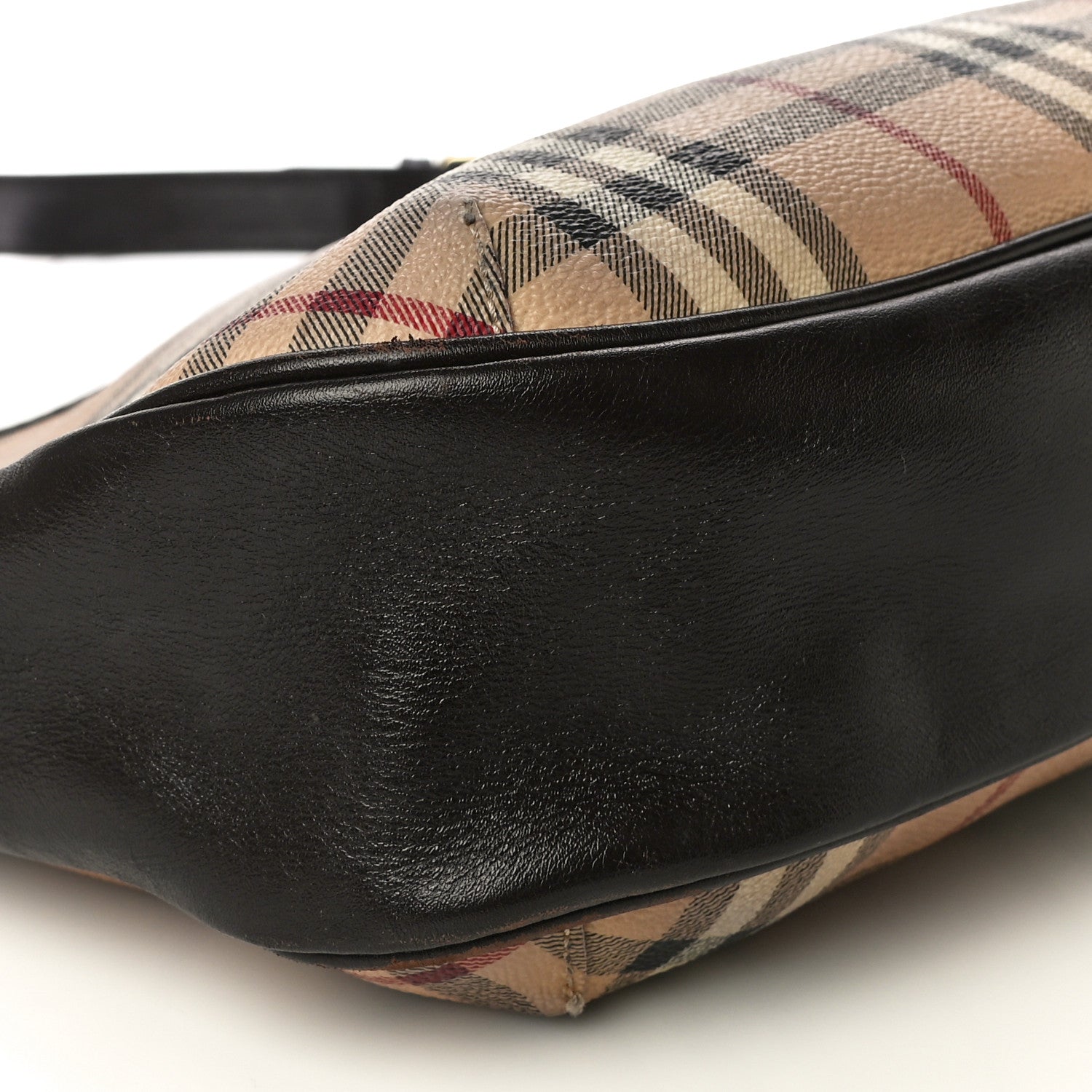 Burberry Haymarket Check Buckle Shoulder Bag Dark Brown 10 of 19