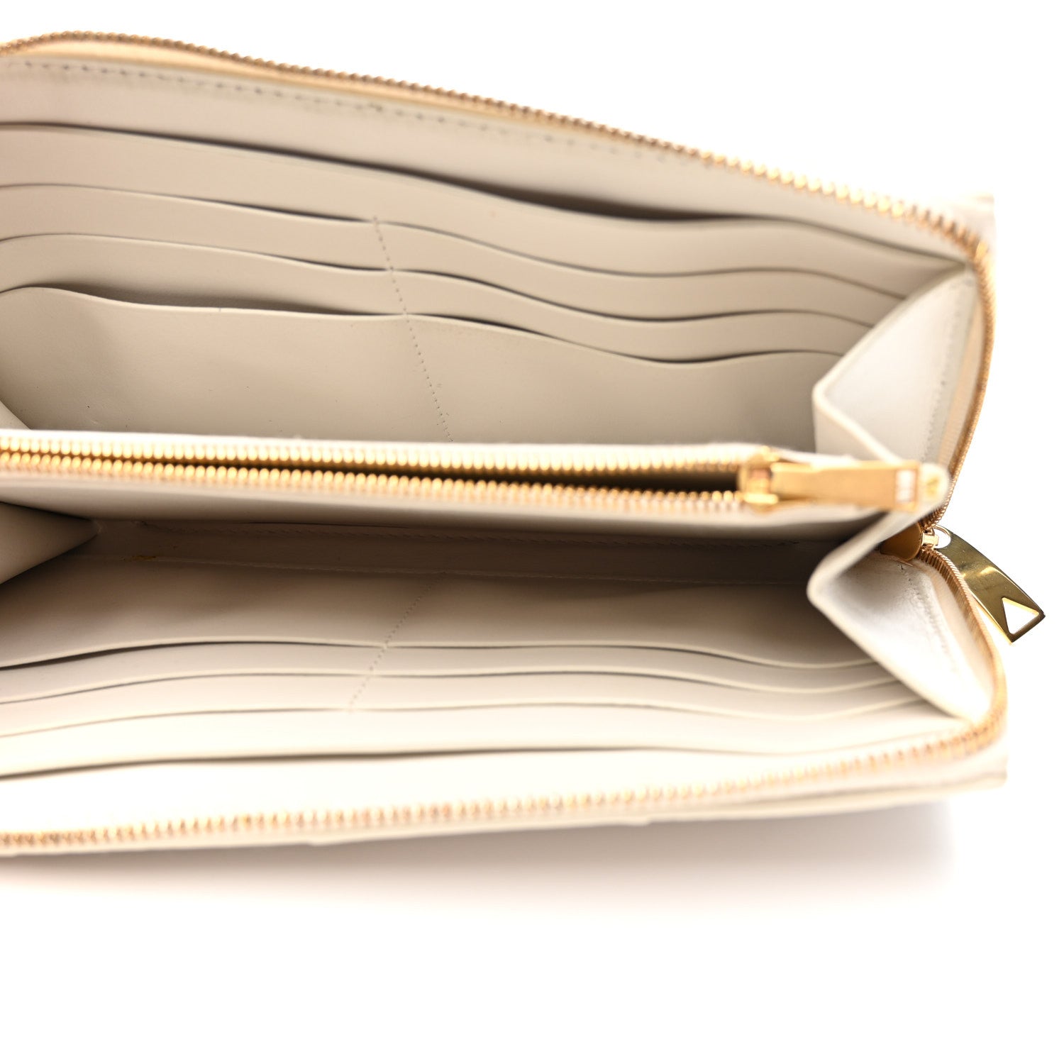 Bottega Veneta Nappa Maxi Intrecciato Zip Around Wallet White 5 of 10