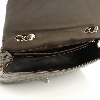Chanel Patent Quilted Jumbo Single Flap Dark Brown 5 of 8