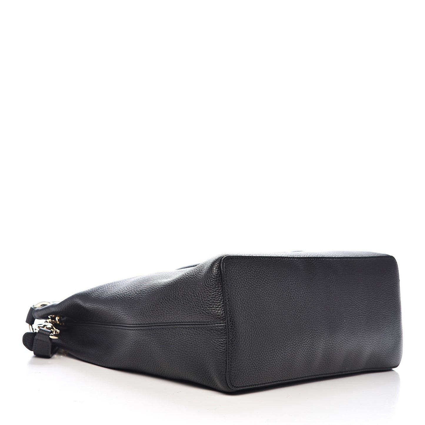 Pebbled Calfskin Large Soho Hobo Black