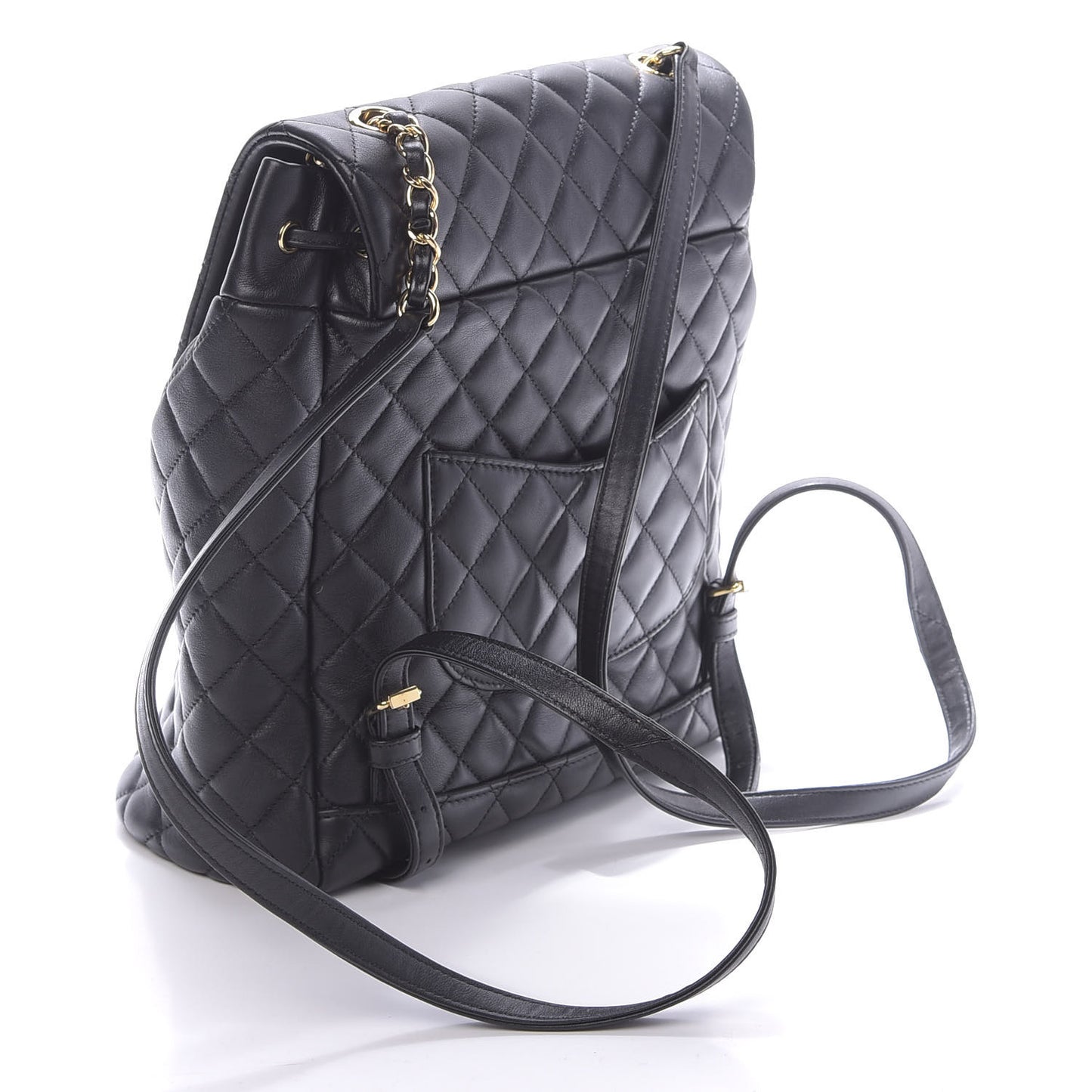 Lambskin Quilted Large Urban Spirit Backpack Black