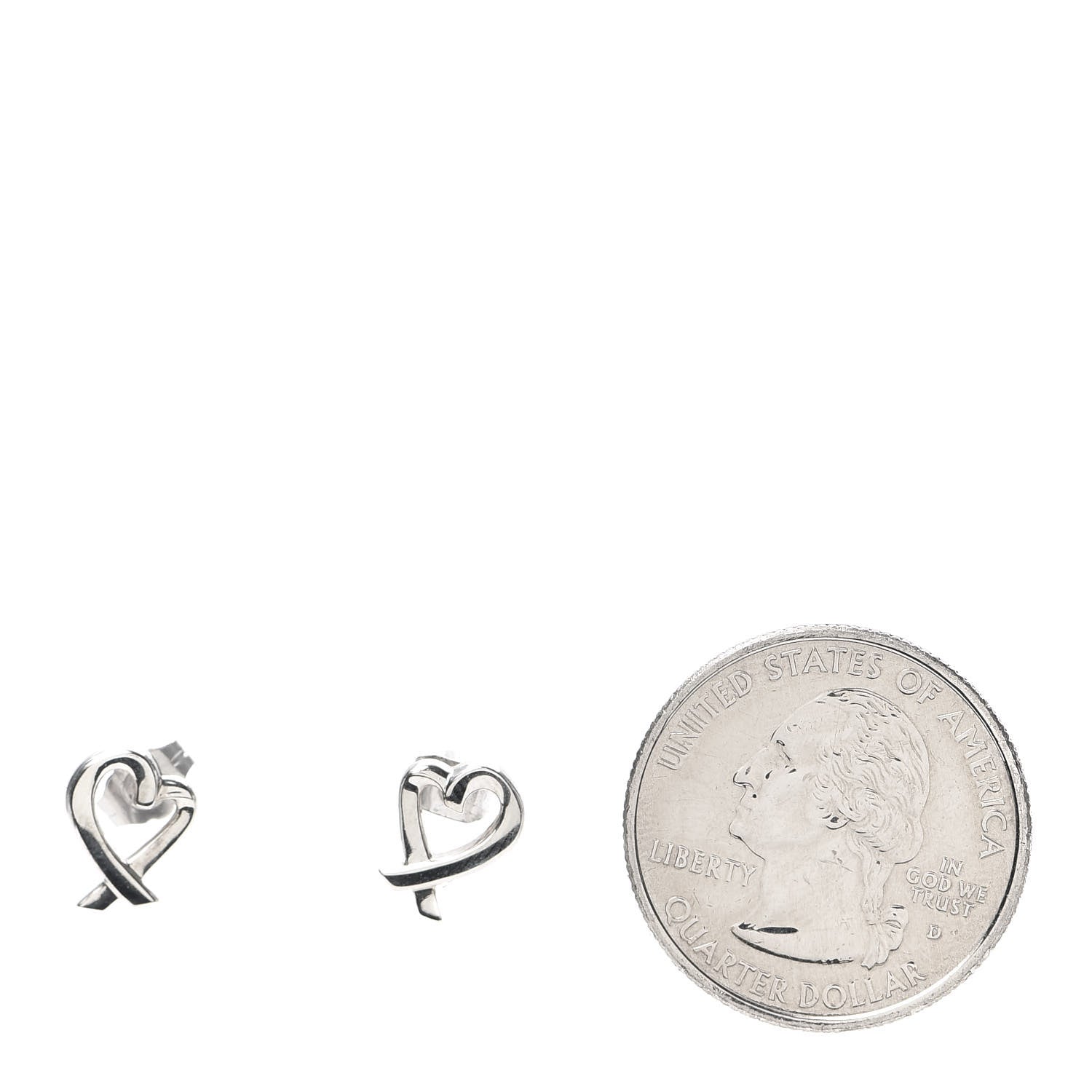 Tiffany Sterling Silver Mini Paloma Picasso Loving Heart Earrings 2 of 5