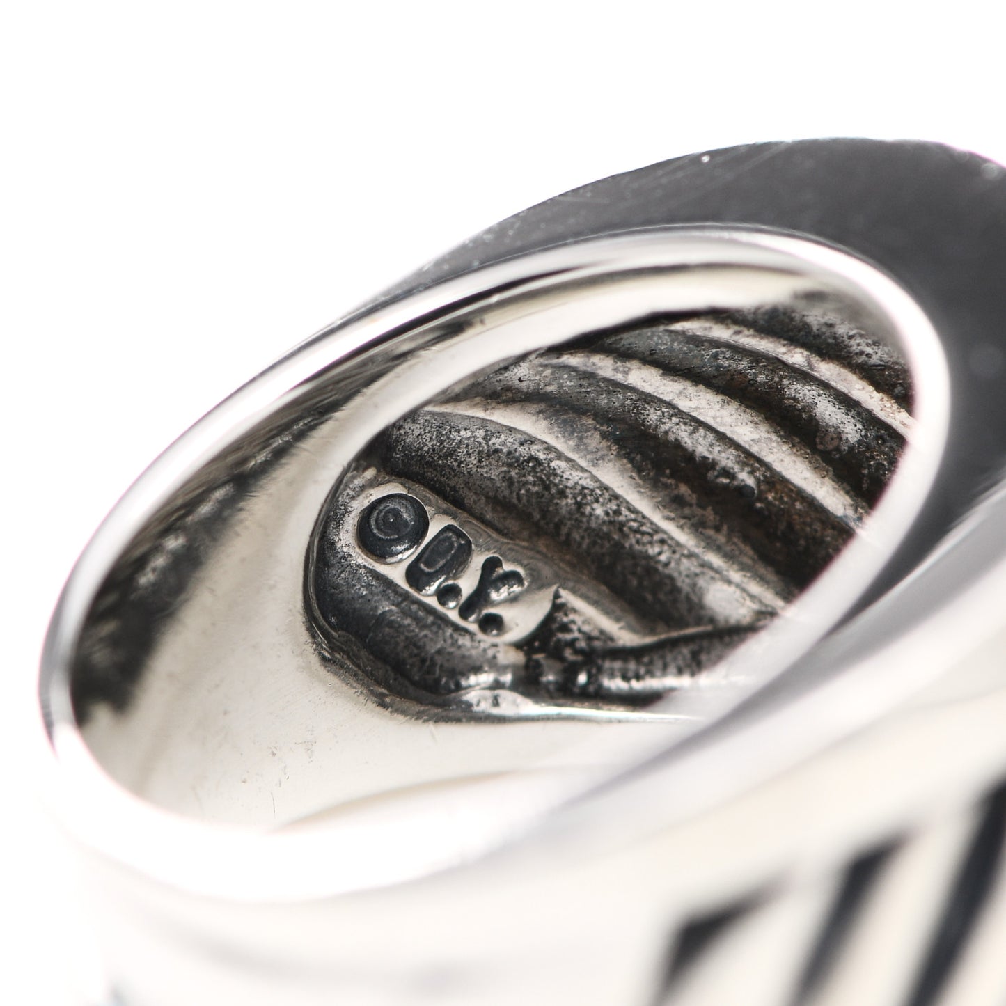 Sterling Silver Diamond Cable Cigar Band Ring 52 6