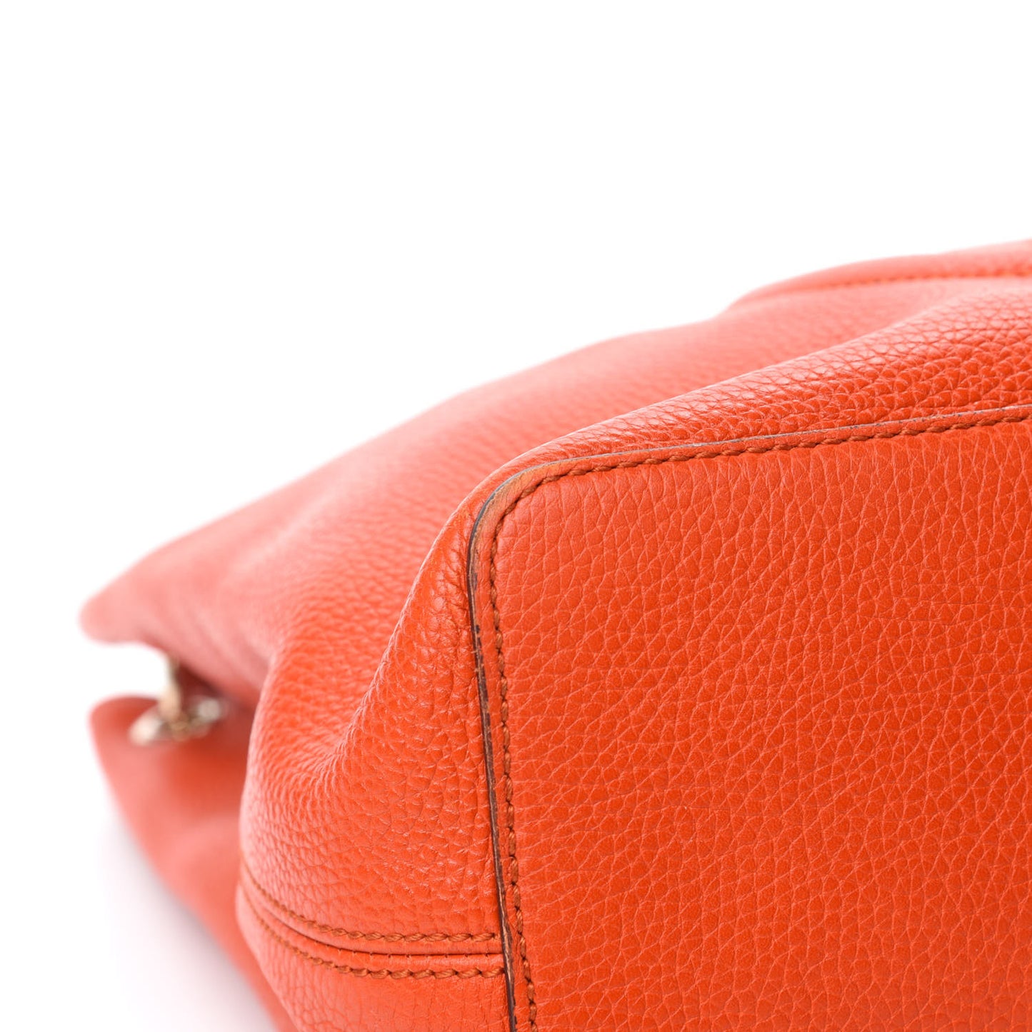 Pebbled Calfskin Large Soho Hobo Sun Orange