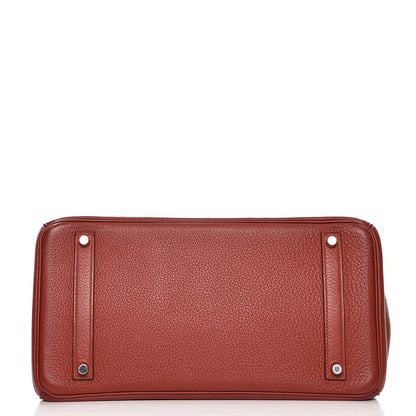 Hermes Taurillon Clemence Birkin 35 Rouge Venetian 6 of 36