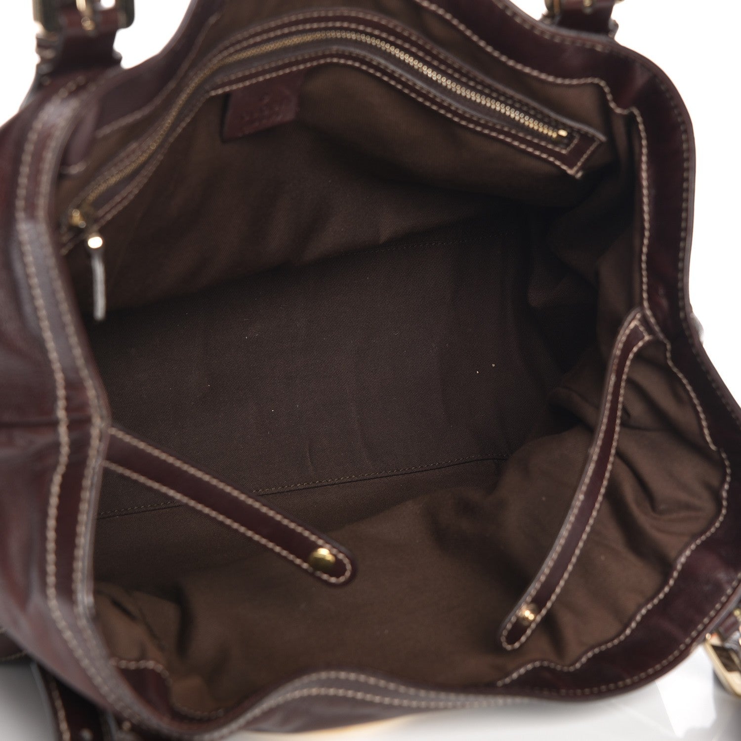 Gucci Calfskin Medium Britt Tote Dark Brown 5 of 12