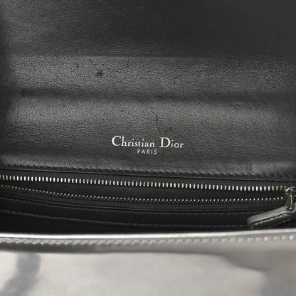 Christian Dior Metallic Patent Micro-Cannage Small Diorama Flap Bag Silver 6 of 14