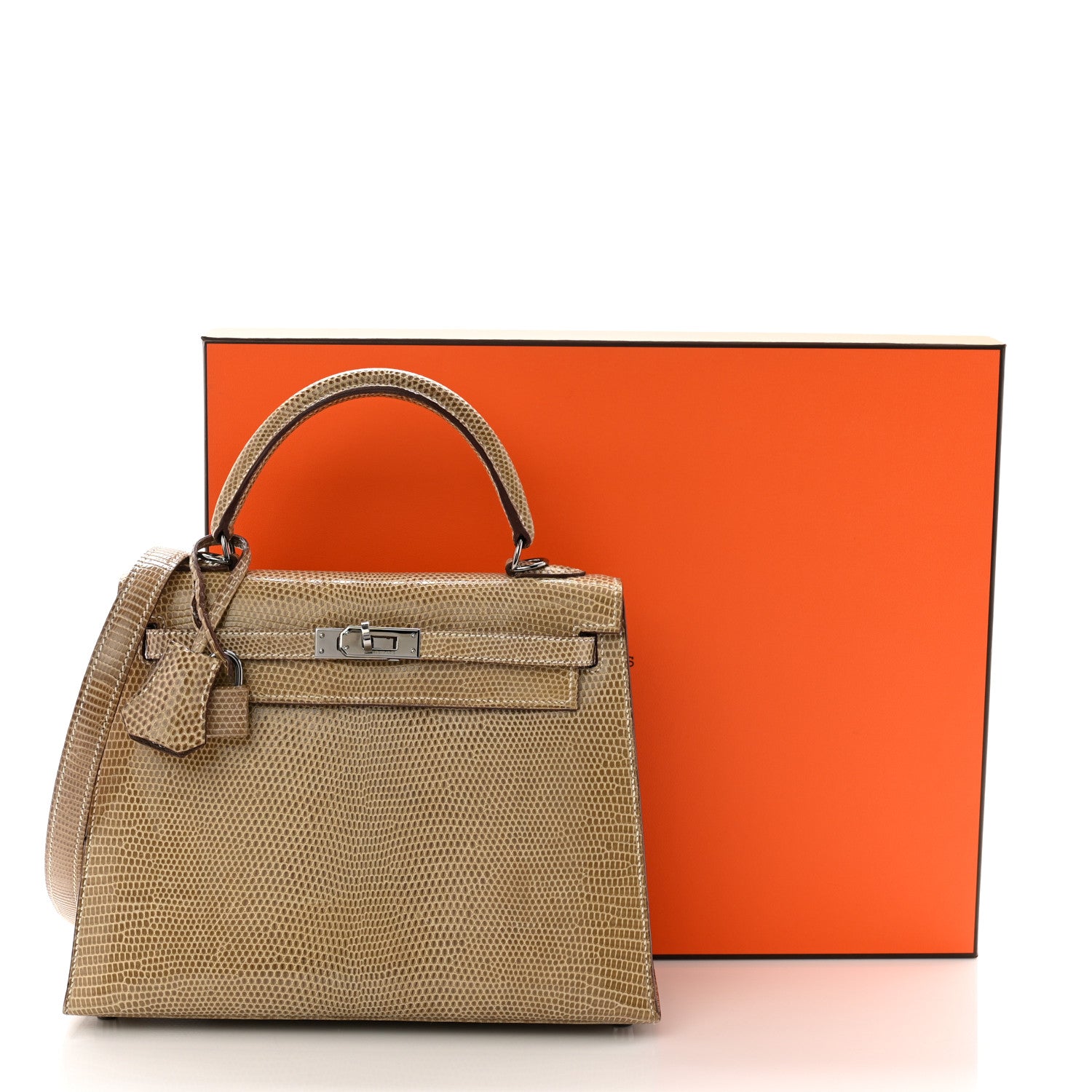 Hermes Lizard Niloticus Kelly Sellier 25 Ficelle 14 of 14