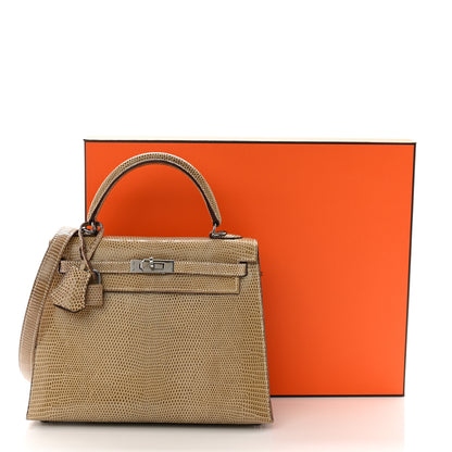 Hermes Lizard Niloticus Kelly Sellier 25 Ficelle 14 of 14