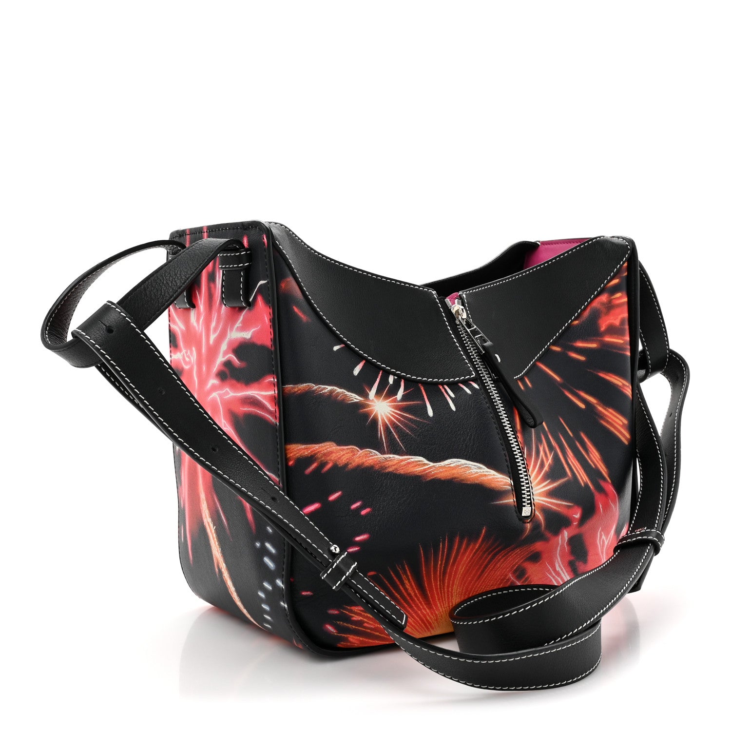 Loewe Calfskin Small Lunar New Year 2018 Hammock Shoulder Bag Black Multicolor 3 of 13