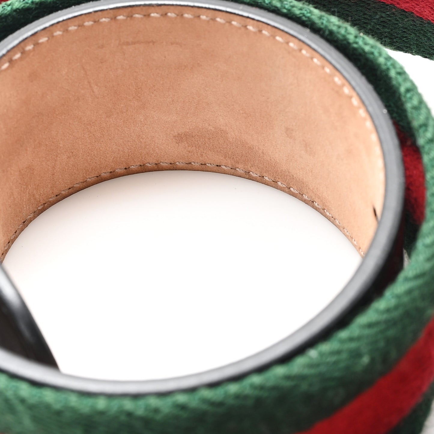 Nylon Calfskin Double G Web 40mm Belt 85 34 Green Red Black