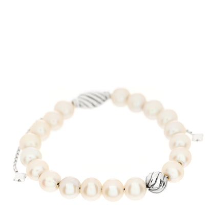 David Yurman Sterling Silver Pearl 8mm Spiritual Bead Bracelet 1 of 3