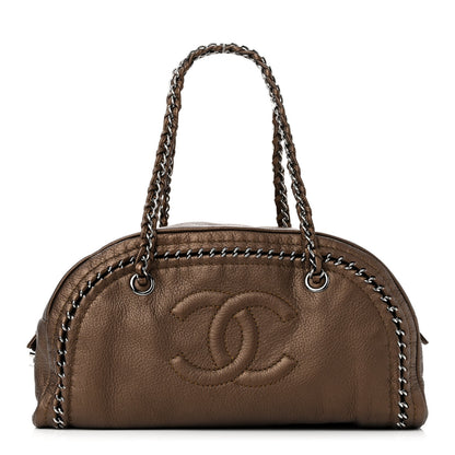 Chanel Metallic Goatskin Medium Luxe Ligne Bowler Bronze 1 of 10