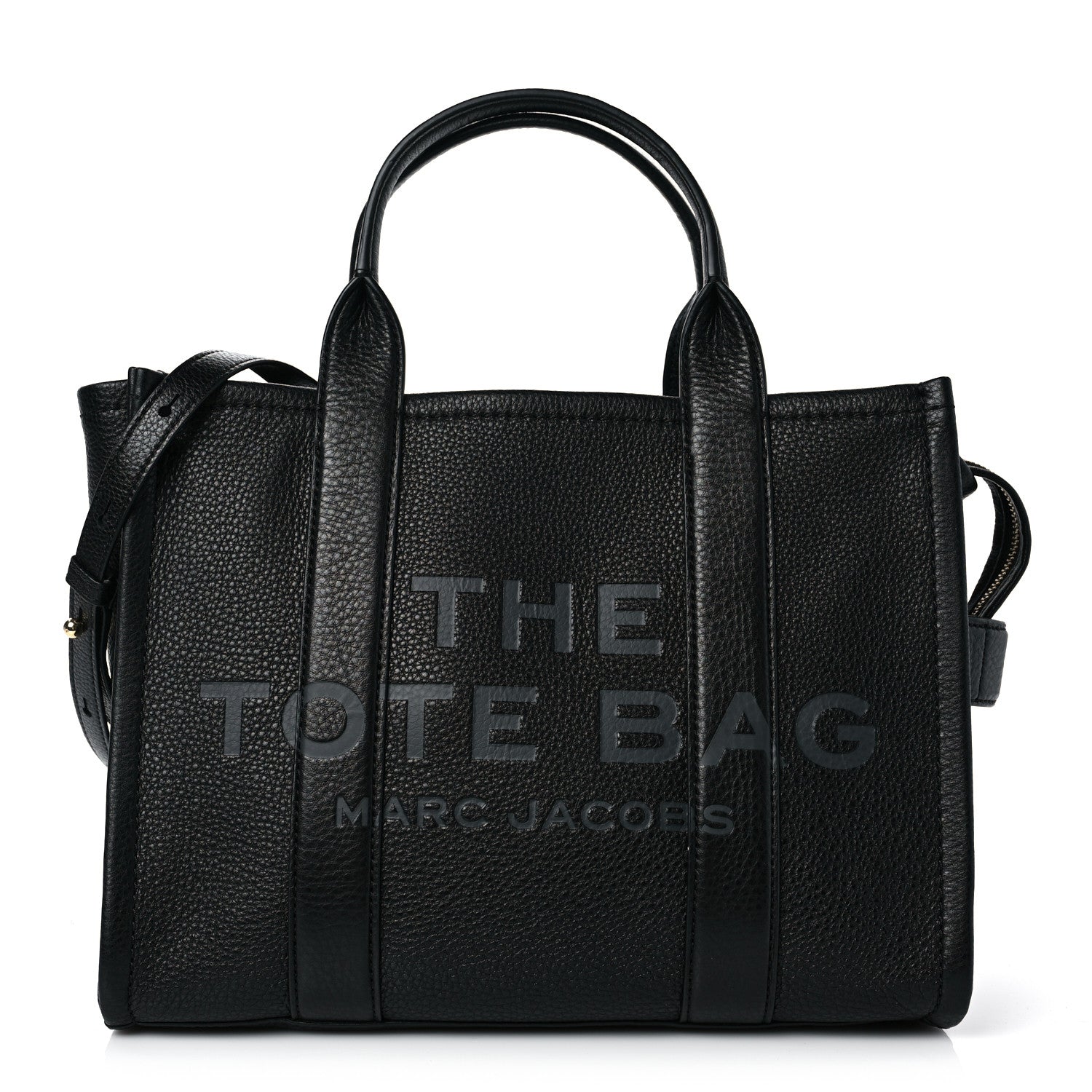 Marc Jacobs Grained Calfskin Medium The Tote Bag Black 1 of 8
