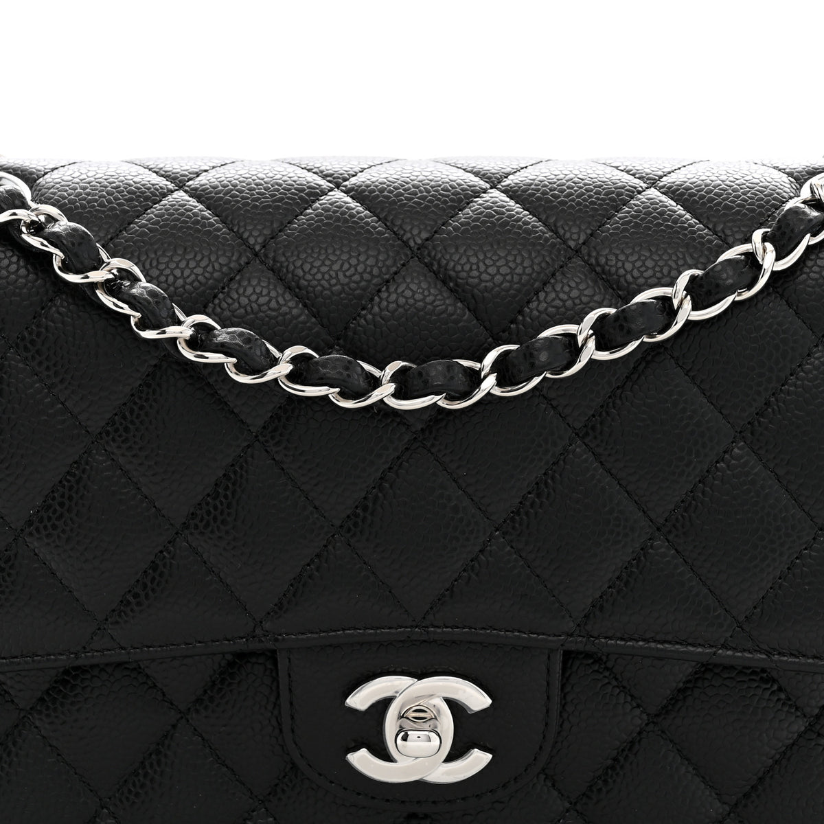 Chanel Caviar Quilted Medium Double Flap Black 8 of 11
