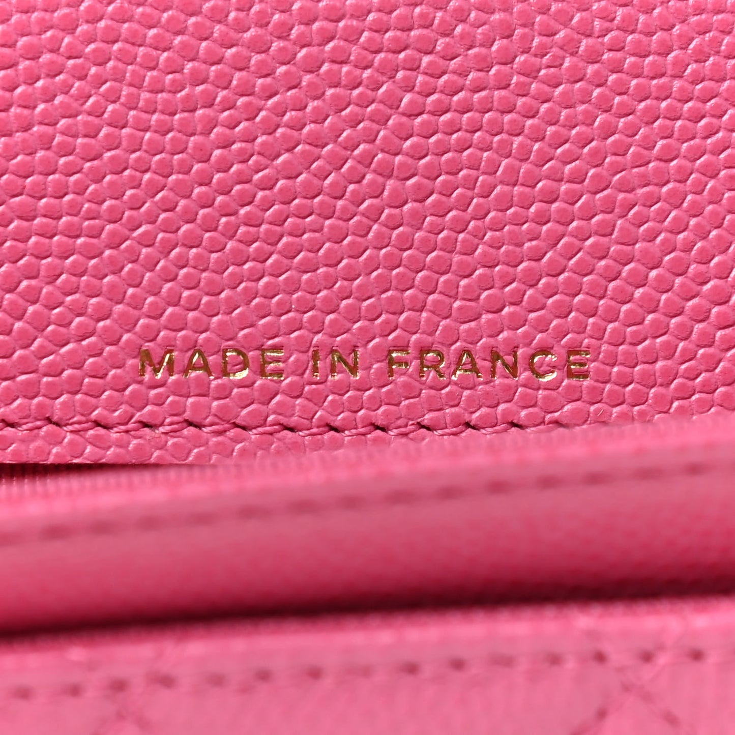 Caviar Quilted Flap Card Holder Wallet Dark Pink
