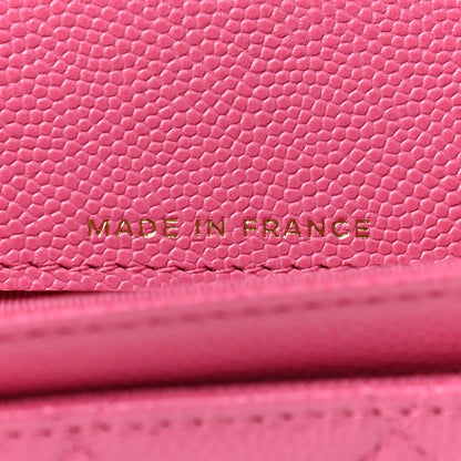 Chanel Caviar Quilted Flap Card Holder Wallet Dark Pink 7 of 8