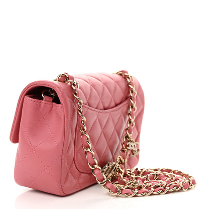 Chanel Lambskin Quilted Valentine Charms Mini Rectangular Flap Pink 3 of 13