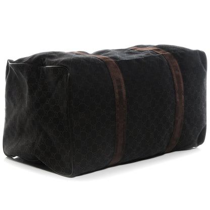 Gucci Denim Monogram Large Collapsible Carry On Duffle Bag Brown 5 of 8