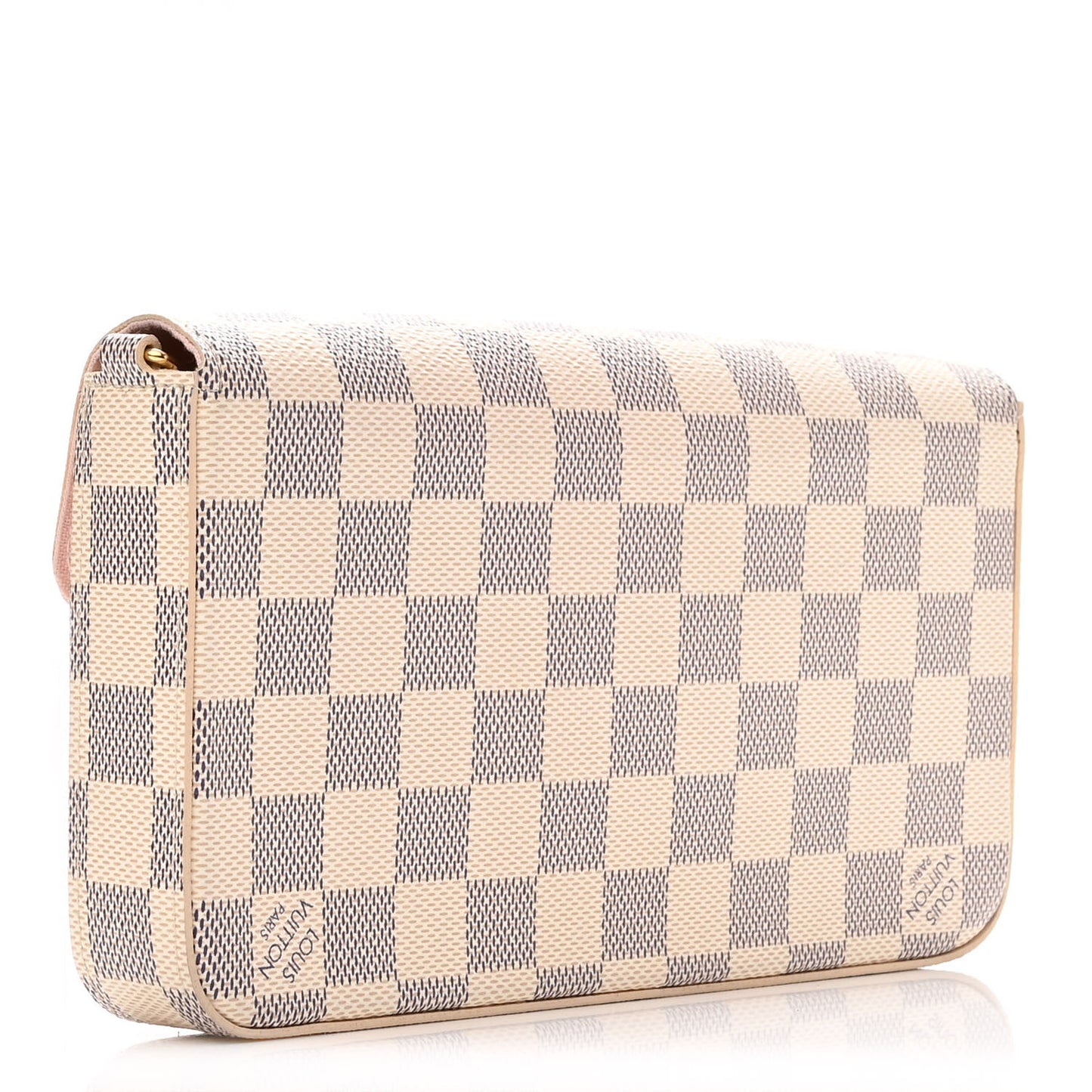 Damier Azur Pochette Felicie Chain Wallet Rose Ballerine