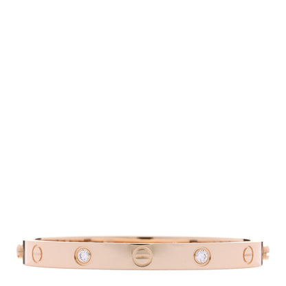 Cartier 18K Pink Gold 4 Diamond LOVE Bracelet 16 1 of 8