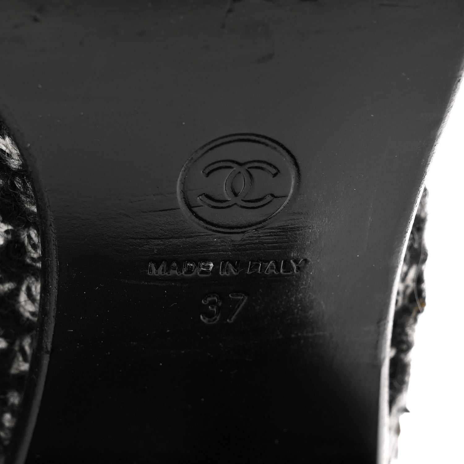 Chanel Fantasy Tweed Snakeskin Short Boots 37 Black 8 of 9