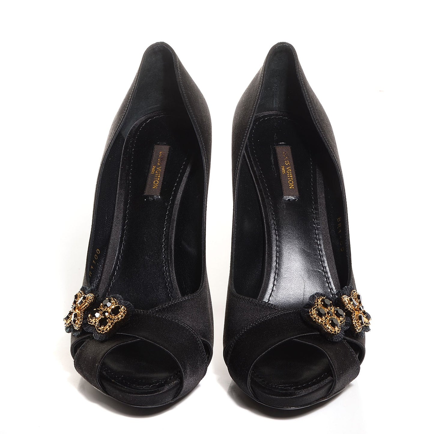 Satin Athen Peep Toe Pumps 40 Black
