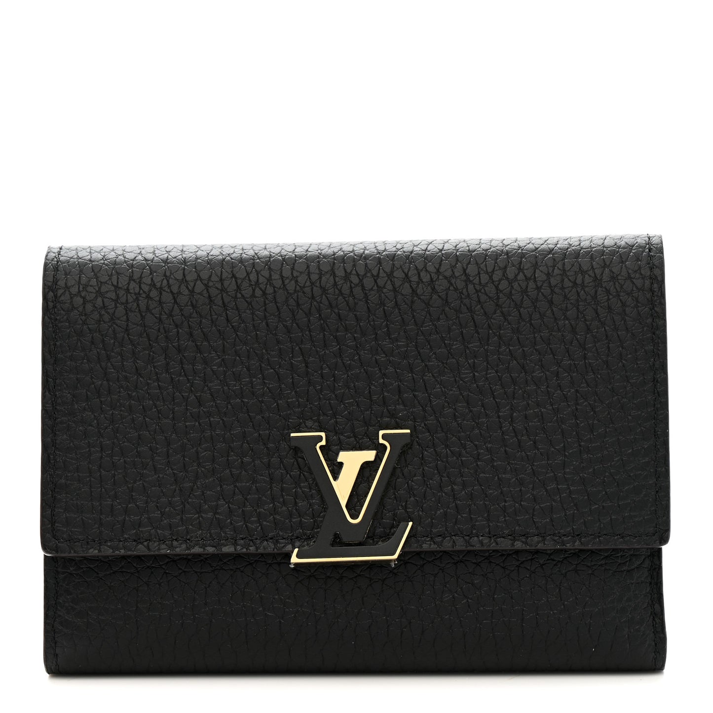 Taurillon Capucines Compact Wallet Black
