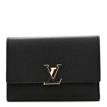 Louis Vuitton Taurillon Capucines Compact Wallet Black 1 of 7