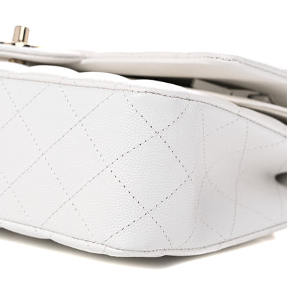 Chanel Caviar Quilted Medium Double Flap White 8 of 10