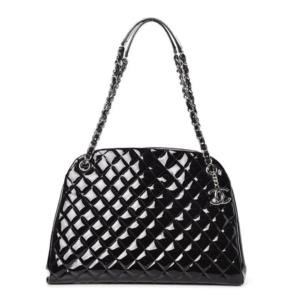 Chanel Patent Quilted Large Just Mademoiselle Bowling Bag Black 1 of 15