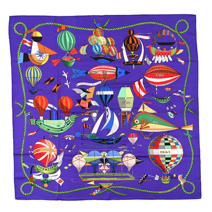 Hermes Silk Les Folies Du Ciel Double Face Scarf 90 1 of 4