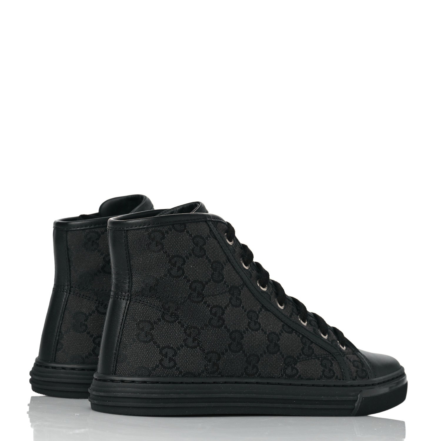 Gucci Monogram High Top Sneakers 37.5 Black 4 of 9