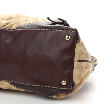 Gucci Monogram Medium Horsebit Nail Boston Brown 10 of 11