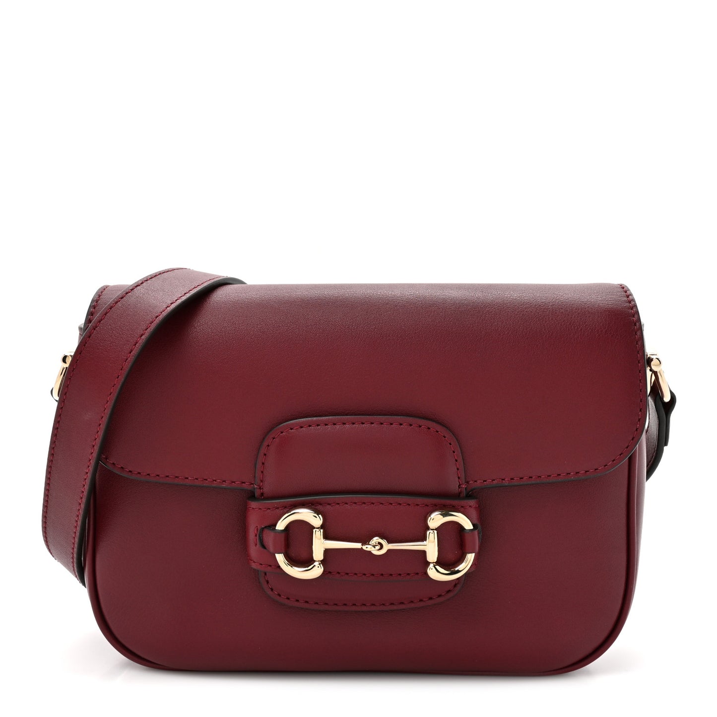 Arabella Calfskin Horsebit 1955 Shoulder Bag Rosso Ancora